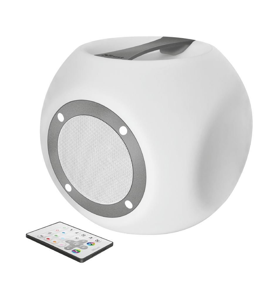 Trust Lara Wireless Bluetooth speaker with multi-colour party lights White Trust Lara Wireless Bluetooth speaker with multi-colour party lights White