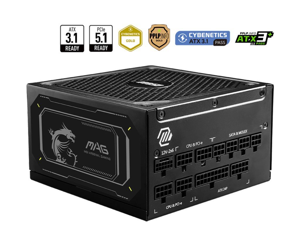 Msi 1000W 80+ Gold MAG A1000GL PCIE5 II Msi 1000W 80+ Gold MAG A1000GL PCIE5 II