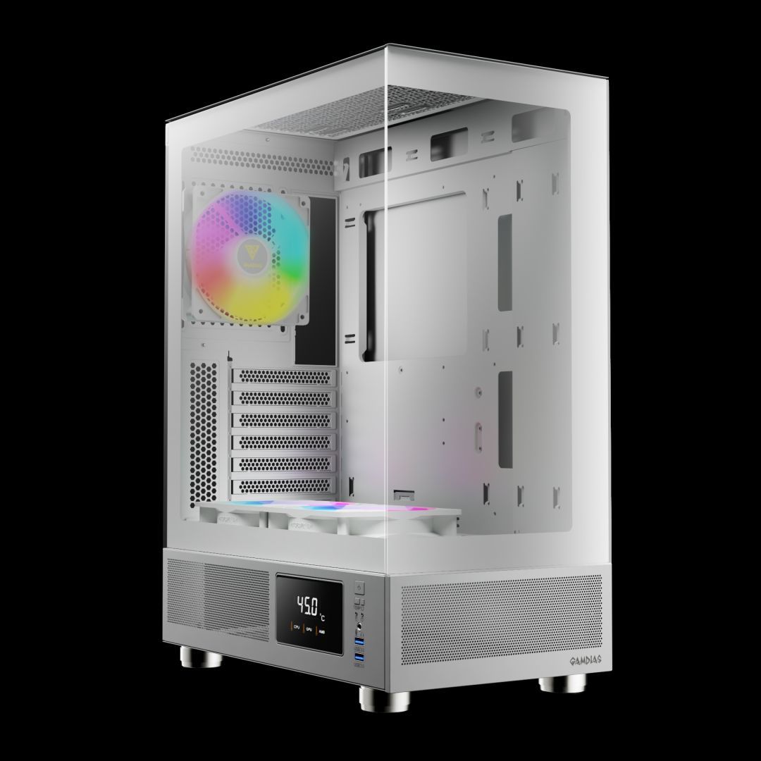 Gamdias Atlas E1 ARGB Tempered Glass White Gamdias Atlas E1 ARGB Tempered Glass White