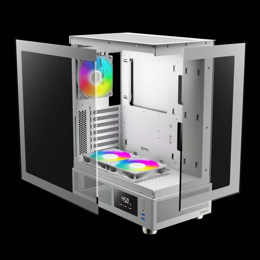 Gamdias Atlas E1 ARGB Tempered Glass White Gamdias Atlas E1 ARGB Tempered Glass White