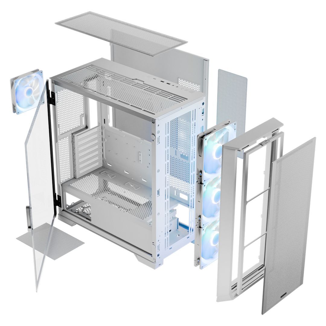 Modecom Horizon ARGB Flow Tempered Glass White