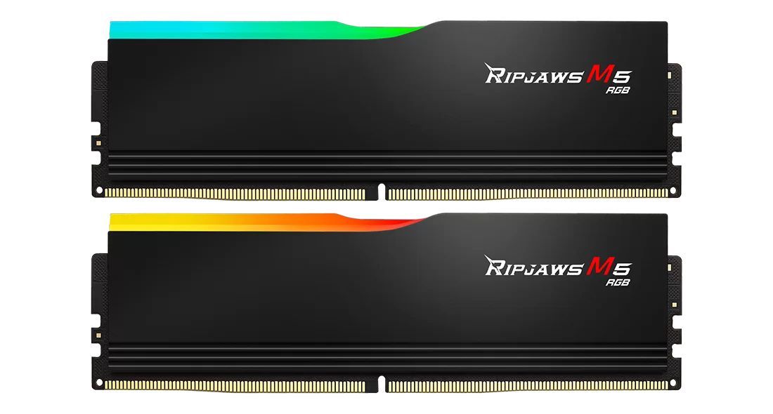 G.SKILL 32GB DDR5 6000MHz Kit(2x16GB) Ripjaws M5 RGB Black G.SKILL 32GB DDR5 6000MHz Kit(2x16GB) Ripjaws M5 RGB Black
