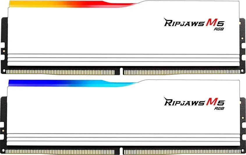 G.SKILL 32GB DDR5 6000MHz Kit(2x16GB) Ripjaws M5 RGB White G.SKILL 32GB DDR5 6000MHz Kit(2x16GB) Ripjaws M5 RGB White