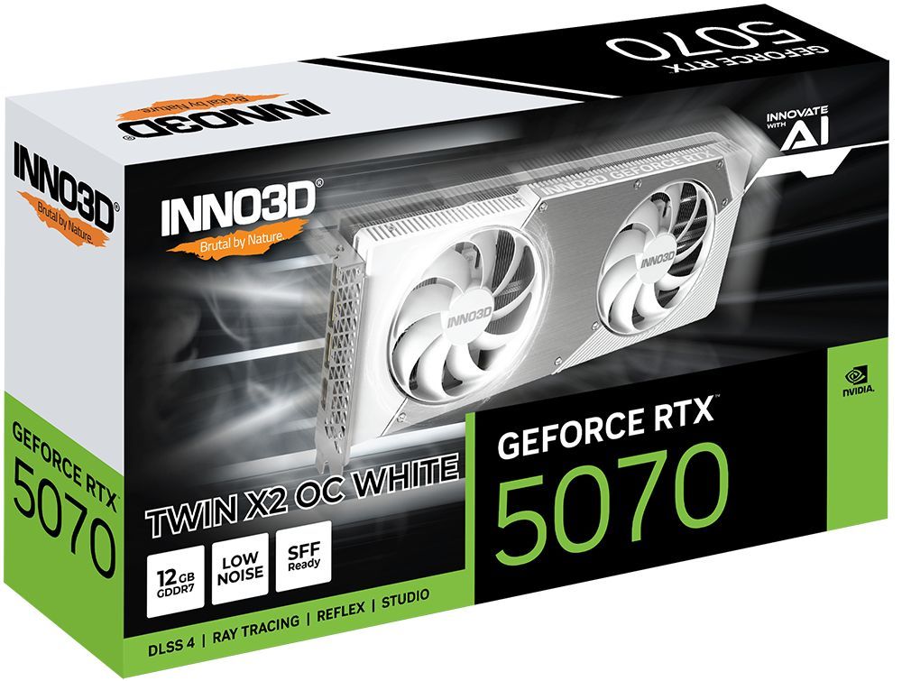 Inno3D GeForce RTX5070 12GB GDDR7 Twin X2 OC White Inno3D GeForce RTX5070 12GB GDDR7 Twin X2 OC White