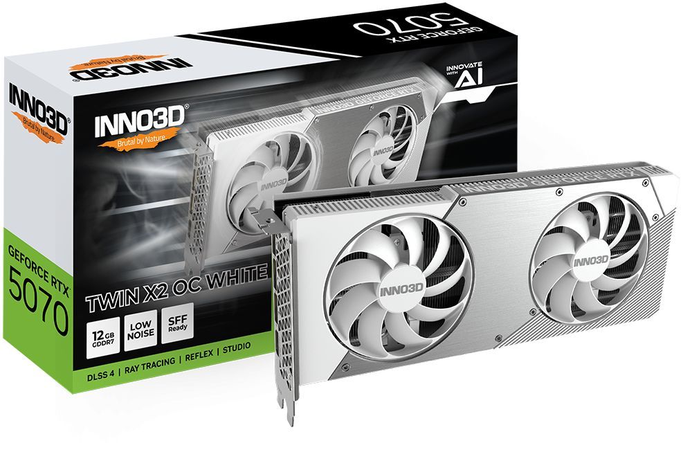 Inno3D GeForce RTX5070 12GB GDDR7 Twin X2 OC White Inno3D GeForce RTX5070 12GB GDDR7 Twin X2 OC White