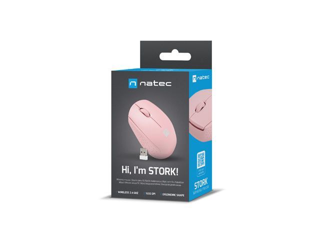 natec Stork Wireless Mouse Pink natec Stork Wireless Mouse Pink