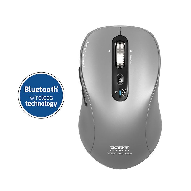 Port Designs Expert & Mac Wireless Bluetooth Rechargeable Mouse Grey Port Designs Expert & Mac Wireless Bluetooth Rechargeable Mouse Grey
