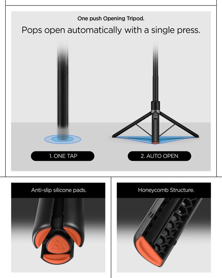Spigen Selfie Stick MagSafe+ Tripod Black