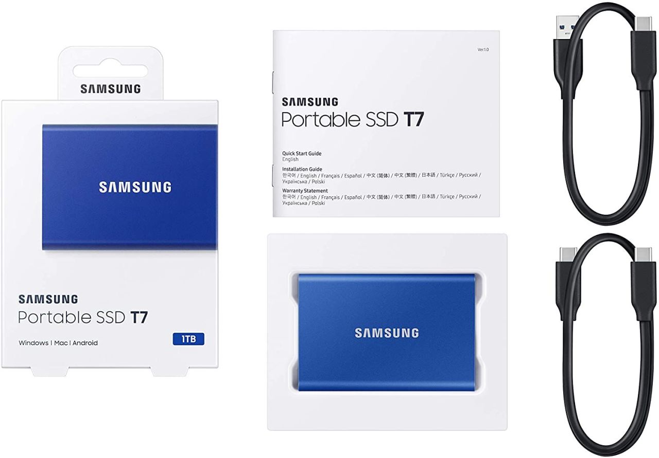 Samsung 1TB USB3.2/USB Type-C T7 Indigo Blue Samsung 1TB USB3.2/USB Type-C T7 Indigo Blue