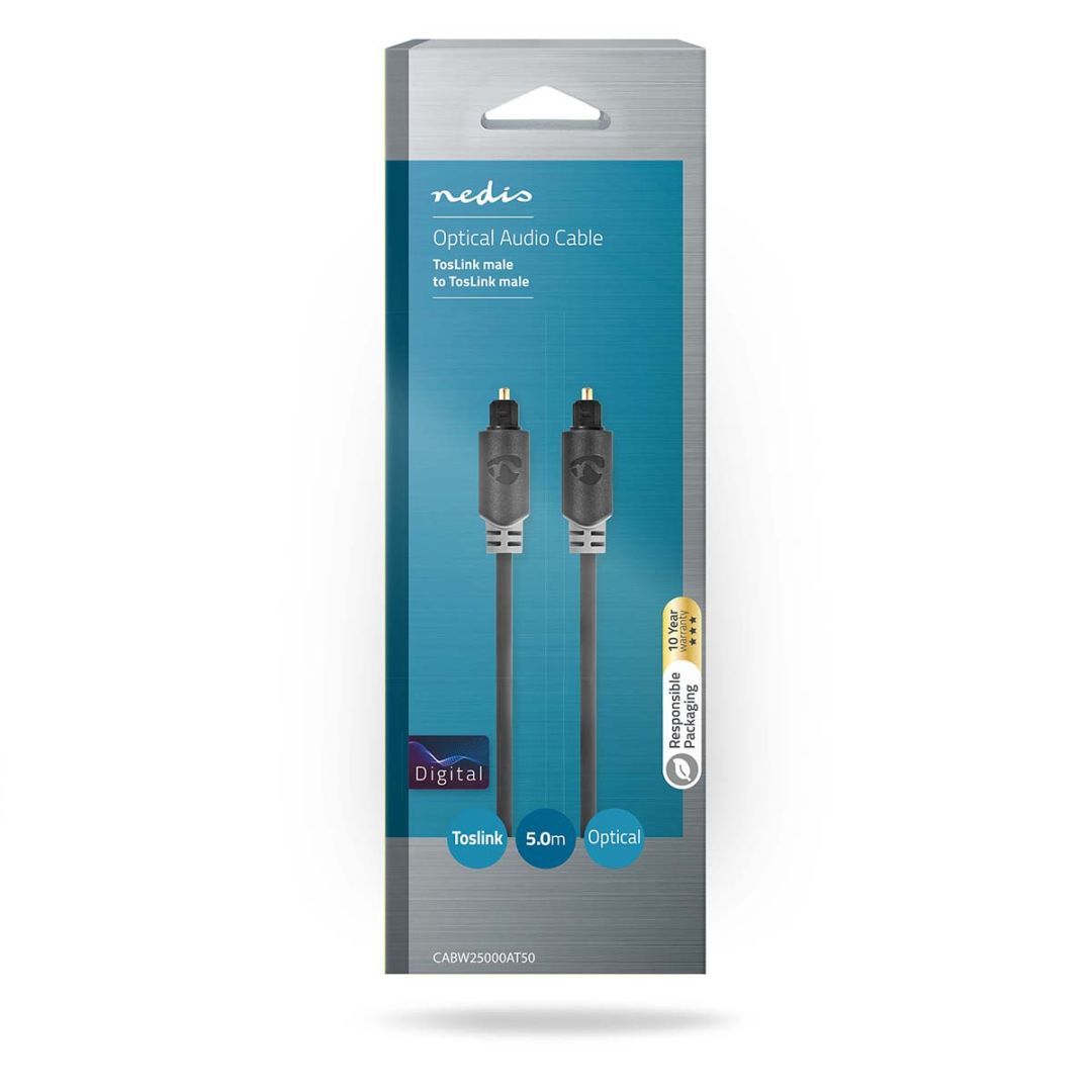 Nedis TosLink Male - TosLink Male Optical Audio Cable 5m Black