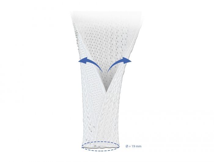 DeLock Braided Sleeving with Hook-and-Loop Fastener 5x19mm White