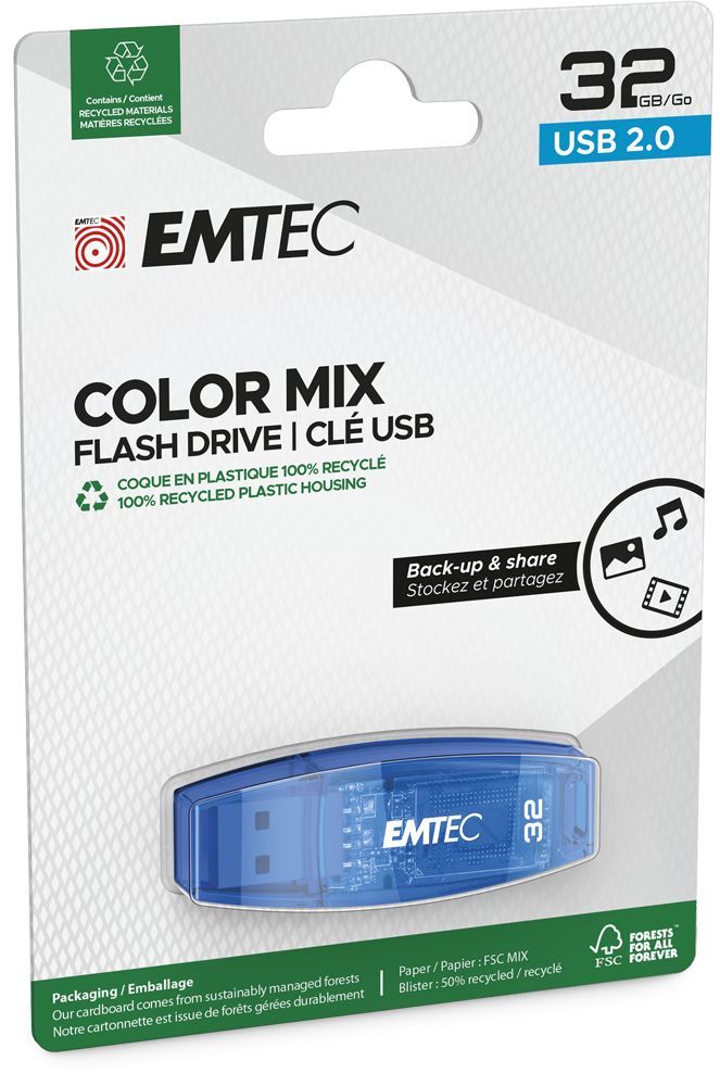 Emtec 32GB C410 ColorMix 2.0 USB2.0 Blue Emtec 32GB C410 ColorMix 2.0 USB2.0 Blue