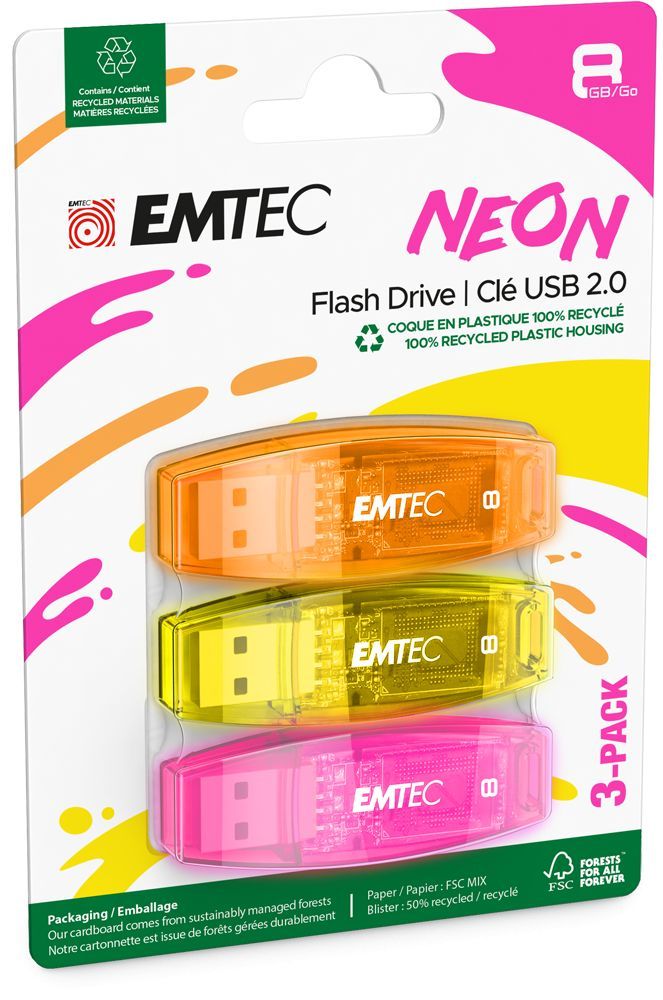 Emtec 8GB C410 Neon USB2.0 Colorful (3db) Emtec 8GB C410 Neon USB2.0 Colorful (3db)