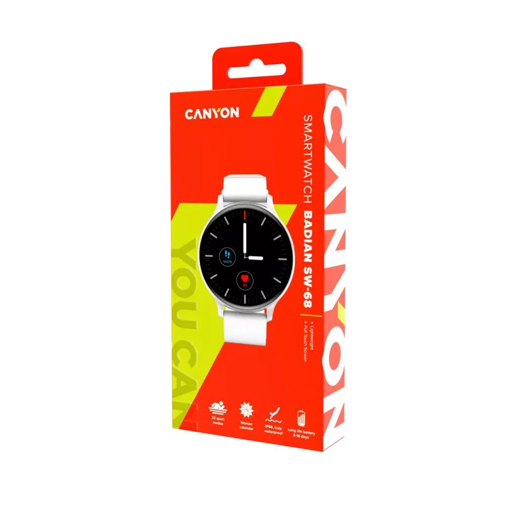 Canyon SW-68 Badian SmartWatch Silver/White Canyon SW-68 Badian SmartWatch Silver/White