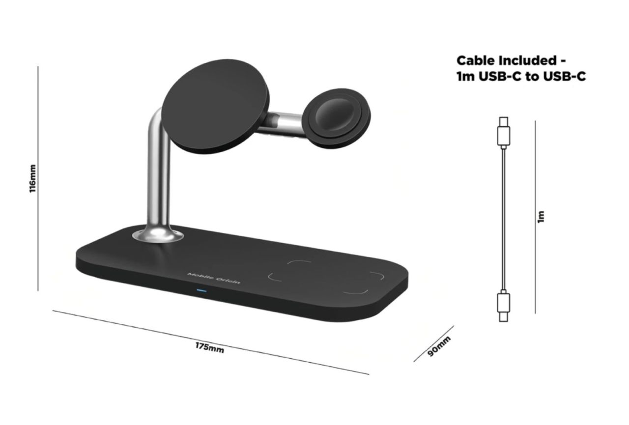 Mobile Origin 3 in 1 Wireless charger Black Mobile Origin 3 in 1 Wireless charger Black