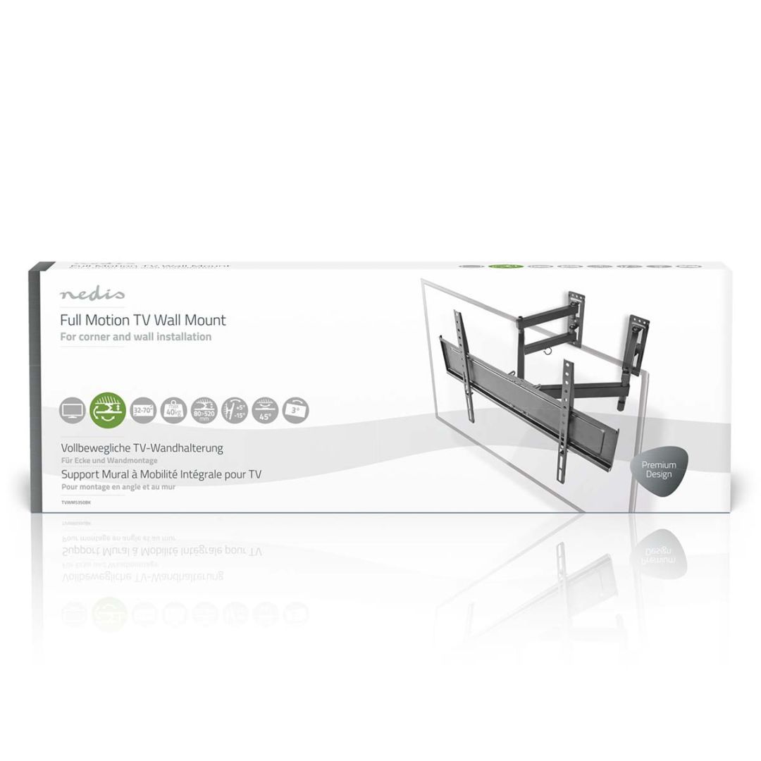Nedis Full Motion TV Wall Mount 32"-70" Black Nedis Full Motion TV Wall Mount 32"-70" Black