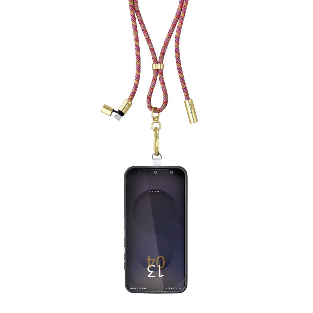 Intenso Cell Phone Charging Lanyard Cable 1,65m Neon Mix