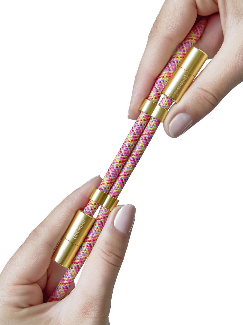 Intenso Cell Phone Charging Lanyard Cable 1,65m Neon Mix