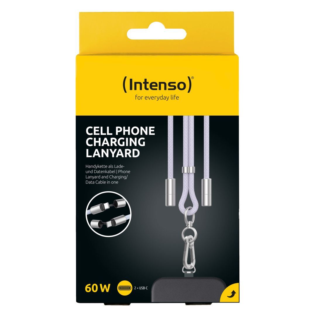 Intenso Cell Phone Charging Lanyard Cable 1,65m Purple Intenso Cell Phone Charging Lanyard Cable 1,65m Purple