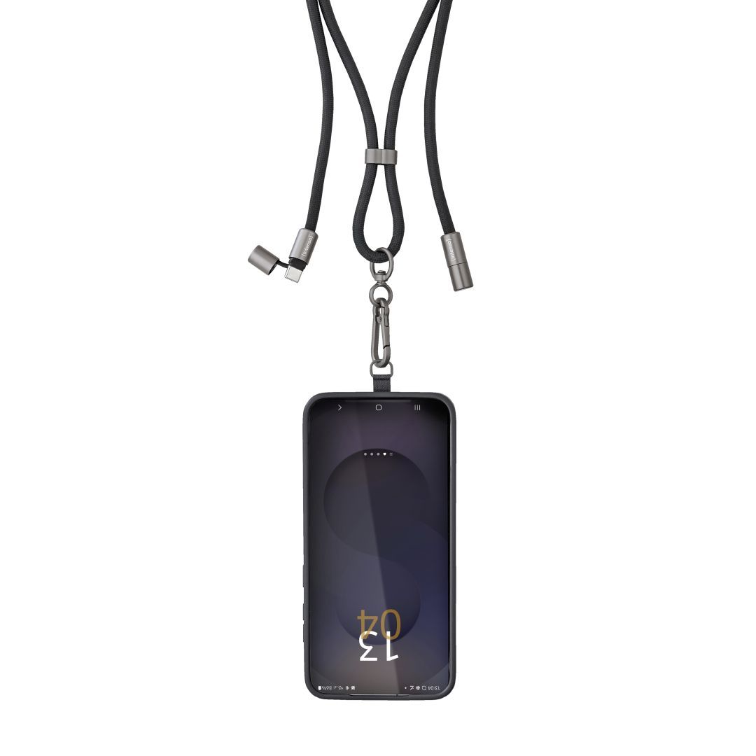 Intenso Cell Phone Charging Lanyard Cable 1,65m Black