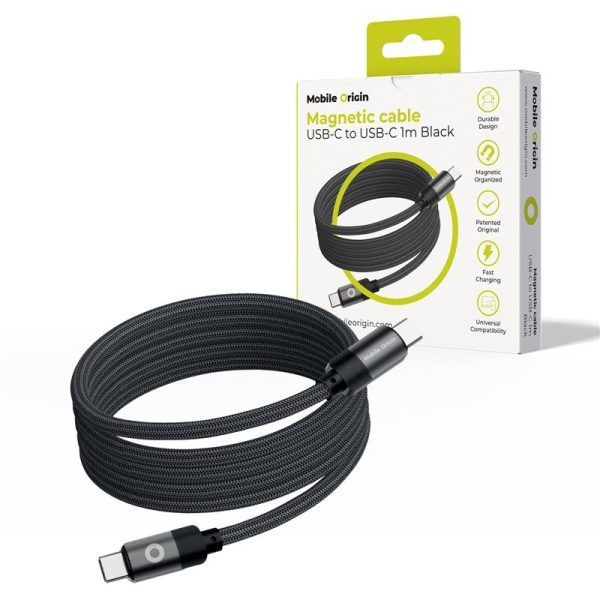Mobile Origin Magnetic Patented Original Cable USB-C to USB-C 1m Black Mobile Origin Magnetic Patented Original Cable USB-C to USB-C 1m Black