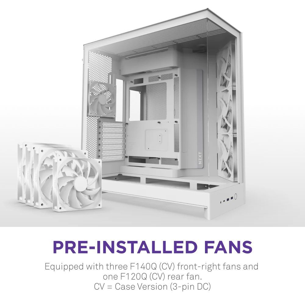 NZXT H9 Flow (2025) Tempered Glass White NZXT H9 Flow (2025) Tempered Glass White