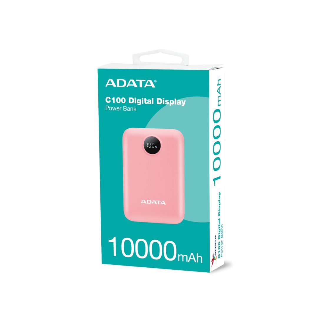 A-Data C100 Digital Display 10000mAh PowerBank Pink A-Data C100 Digital Display 10000mAh PowerBank Pink
