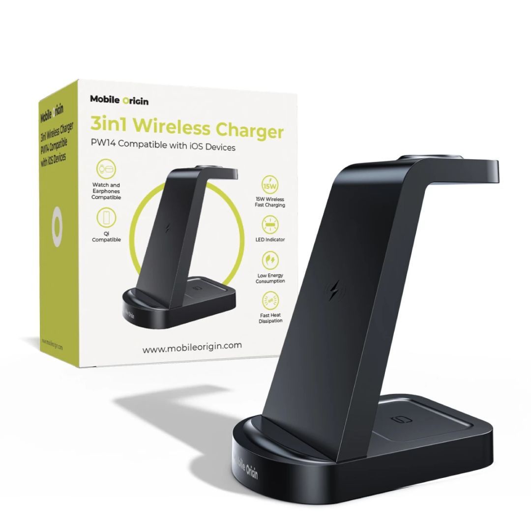 Mobile Origin 3in1 Wireless Charger PW14 iPhone Compatible Mobile Origin 3in1 Wireless Charger PW14 iPhone Compatible