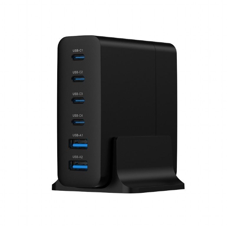 Gembird 6-port 75W GaN USB fast charger Black Gembird 6-port 75W GaN USB fast charger Black