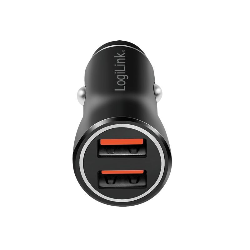 Logilink USB car charger 2x USB-A 10,5W Black