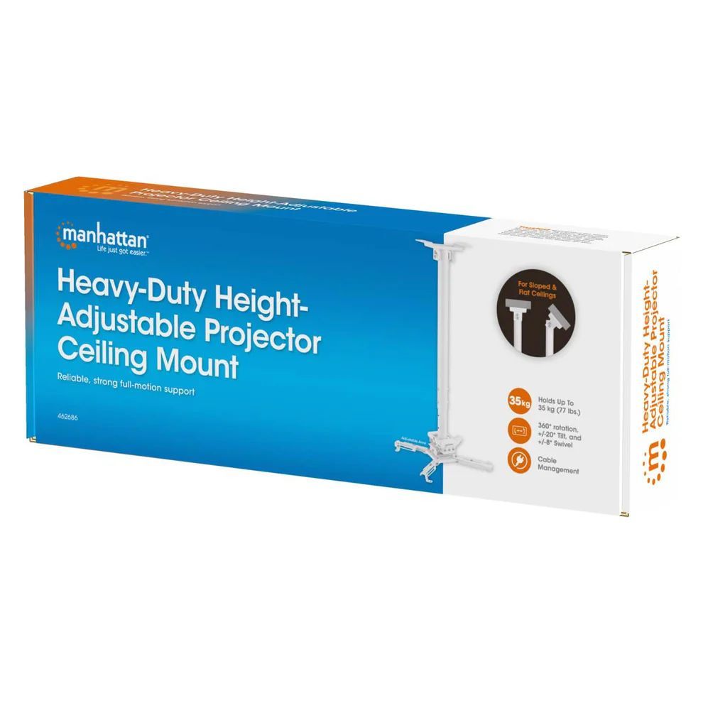 Manhattan Heavy-Duty Height-Adjustable Projector Ceiling Mount