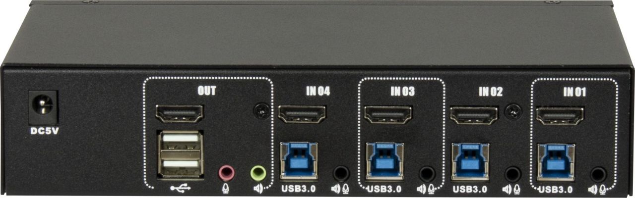 Inter-Tech IPC KVM Switch AC-41HUS HDMI 4K@60Hz