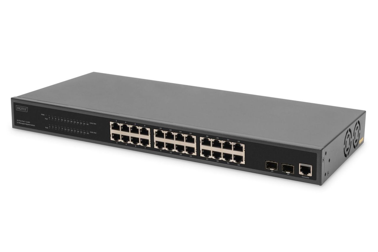 Digitus 24 Port L2 Managed Gigabit Ethernet PoE Switch Digitus 24 Port L2 Managed Gigabit Ethernet PoE Switch
