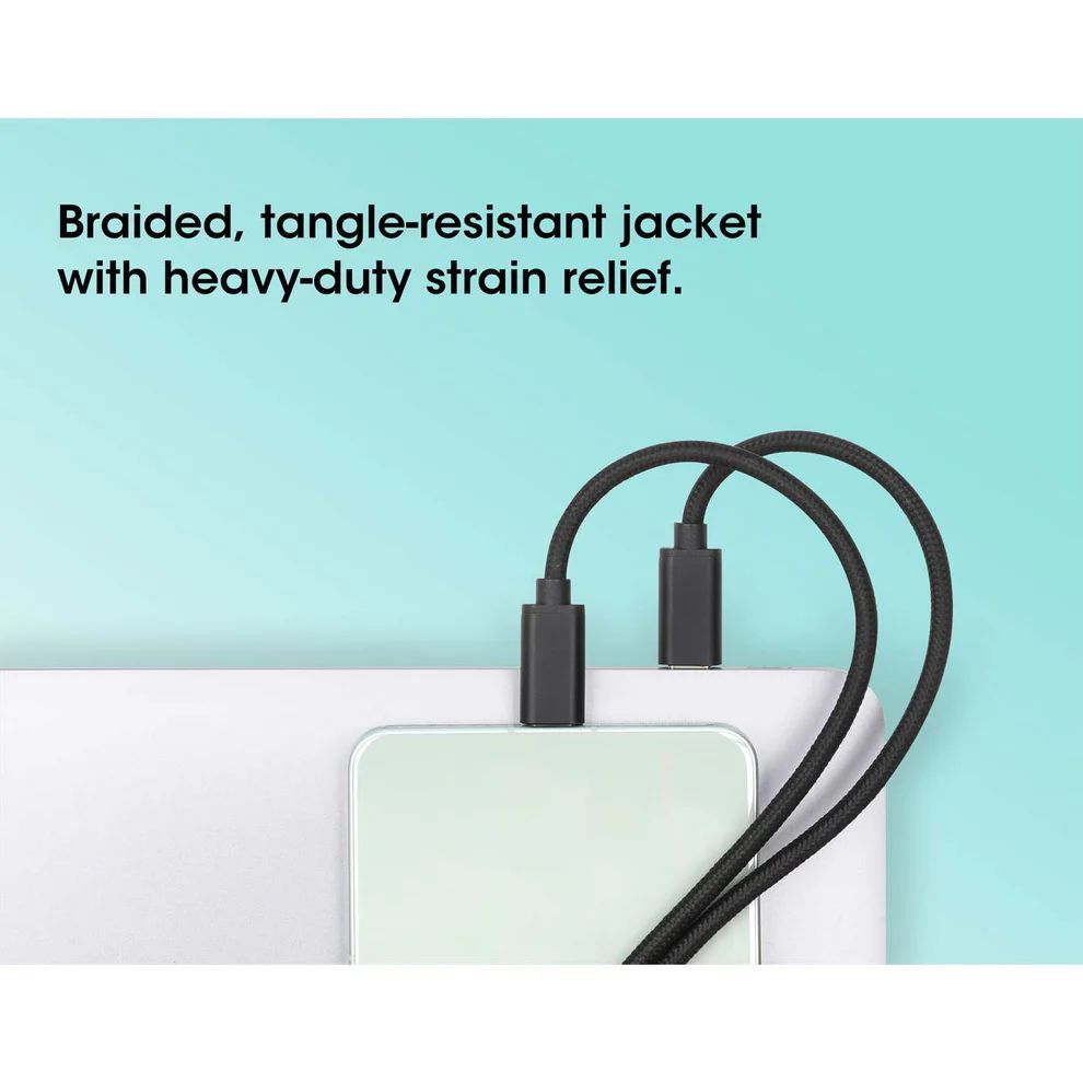 Manhattan Dual USB-C Charging Cable 100W 2m Black Manhattan Dual USB-C Charging Cable 100W 2m Black