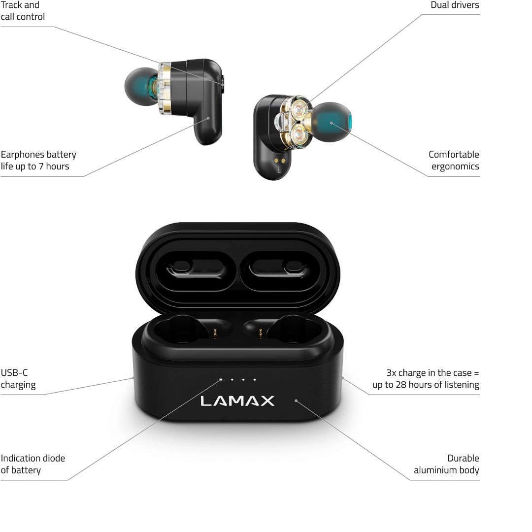Lamax Duals1 TWS Bluetooth Headset Black Lamax Duals1 TWS Bluetooth Headset Black