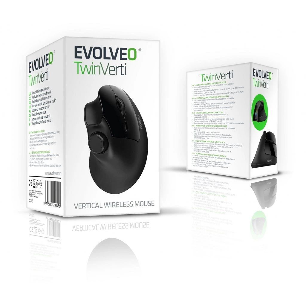 Evolveo TwinVerti Gaming Wireless Bluetooth Mouse Black Evolveo TwinVerti Gaming Wireless Bluetooth Mouse Black
