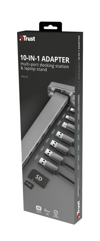 Trust Dalyx Aluminium 10-in-1 USB-C Multi-port Dock Trust Dalyx Aluminium 10-in-1 USB-C Multi-port Dock