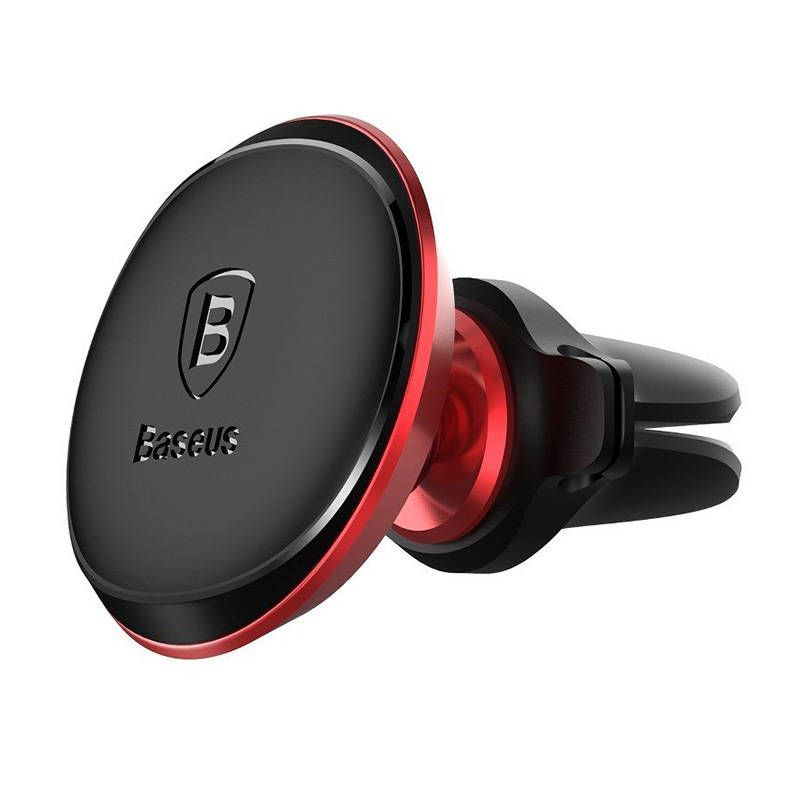Baseus Magnetic Air Vent Car Mount Holder with cable clip Black/Red Baseus Magnetic Air Vent Car Mount Holder with cable clip Black/Red