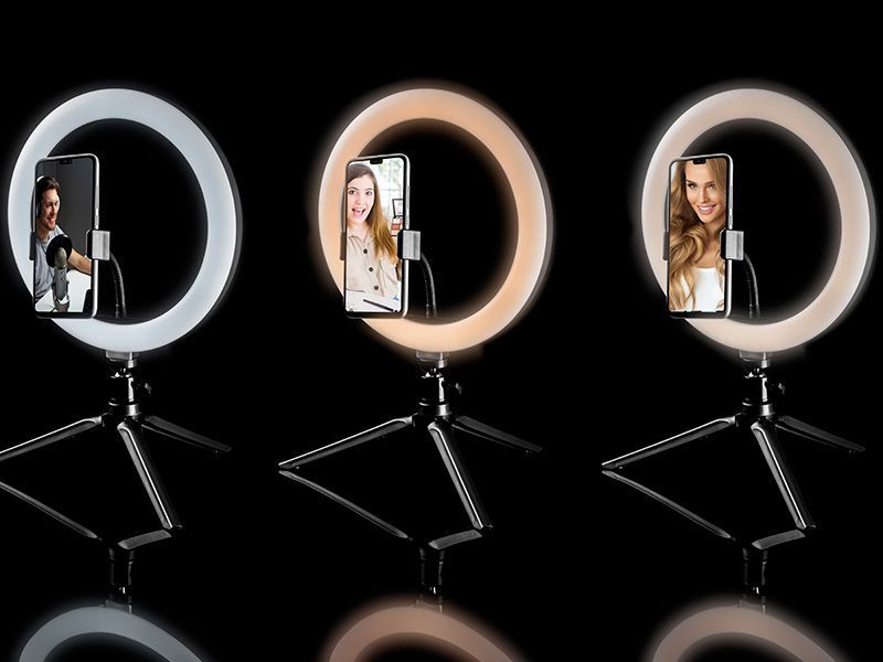 Tracer LED Ring Lamp with Mini Tripod Black Tracer LED Ring Lamp with Mini Tripod Black