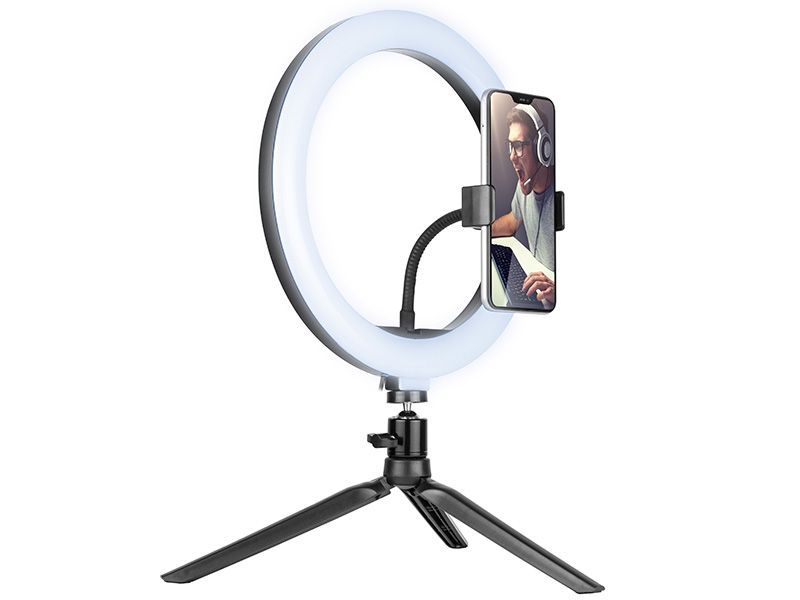 Tracer LED Ring Lamp with Mini Tripod Black Tracer LED Ring Lamp with Mini Tripod Black