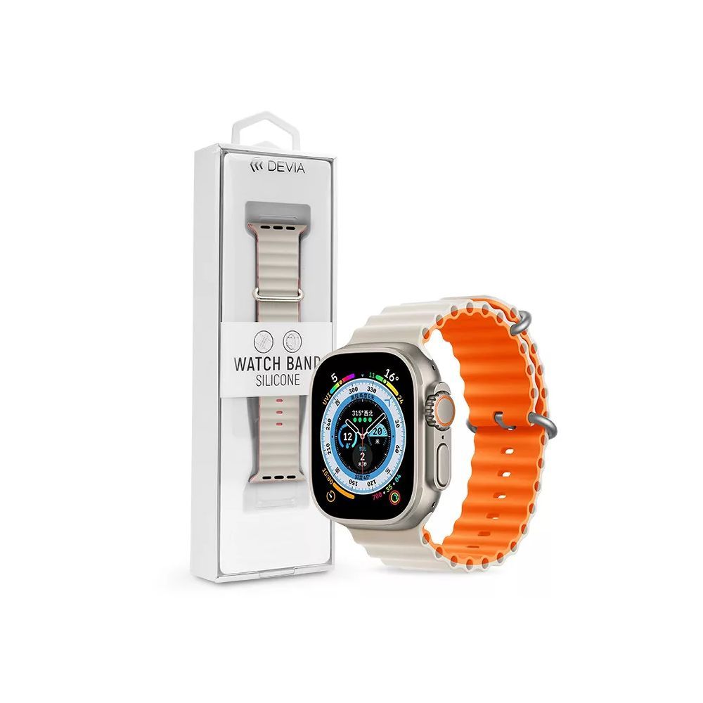 Devia Deluxe Series Sport6 Silicon Two-tone Watch Band 38-41mm Starlight/Orange Devia Deluxe Series Sport6 Silicon Two-tone Watch Band 38-41mm Starlight/Orange