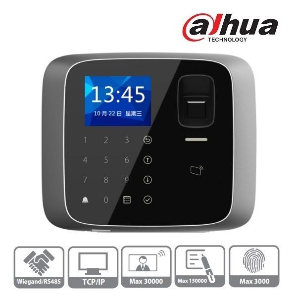 Dahua ASI1212A(V2) 2,4"TFT, RFID(13,56MHz)+kód+ujjlenyomat, RS-485/Wiegand/RJ45, I/O, IP55 beléptető vezérlő Dahua ASI1212A(V2) 2,4"TFT, RFID(13,56MHz)+kód+ujjlenyomat, RS-485/Wiegand/RJ45, I/O, IP55 beléptető vezérlő