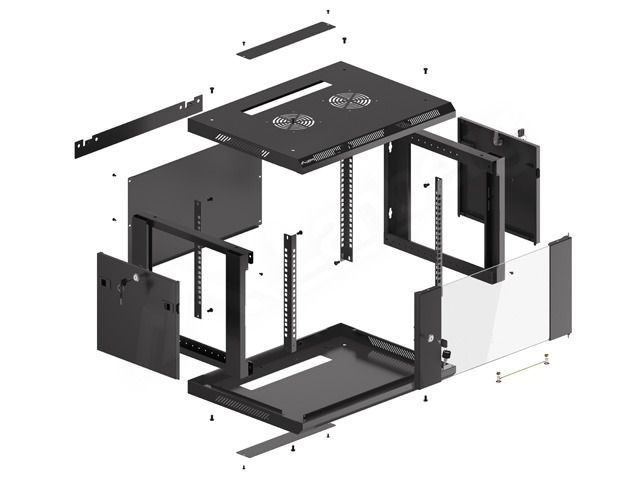 Lanberg 19" 6U Falra szerelhető Rackszekrény Black Lanberg 19" 6U Falra szerelhető Rackszekrény Black