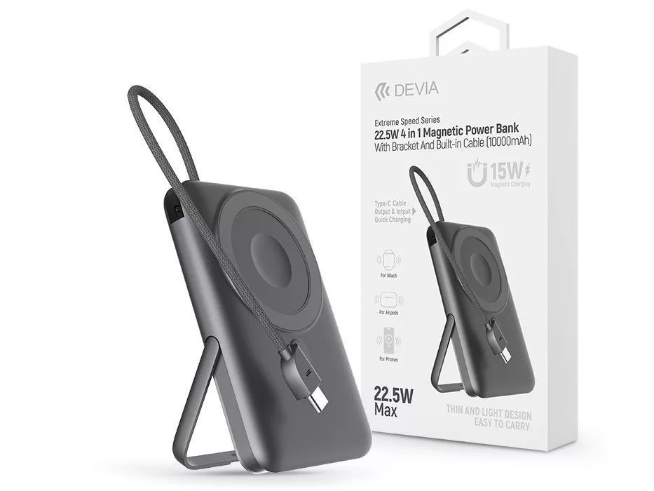 Devia ST112834 Extreme Speed Series Magnetic 10000mAh PowerBank Grey Devia ST112834 Extreme Speed Series Magnetic 10000mAh PowerBank Grey