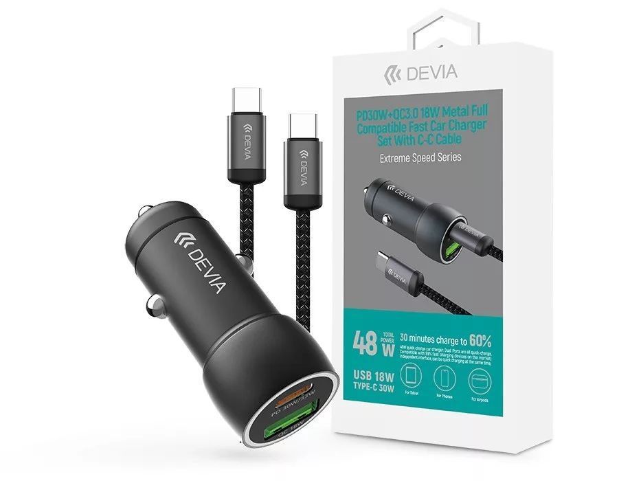 Devia ST112773 Extreme Speed Series 30W Car Charger Black Devia ST112773 Extreme Speed Series 30W Car Charger Black