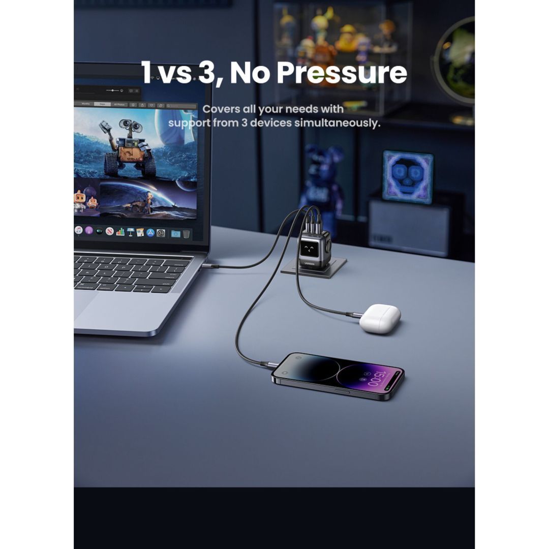 UGREEN Uno RG 65W 3-Port GaN Fast Charger EU Black UGREEN Uno RG 65W 3-Port GaN Fast Charger EU Black
