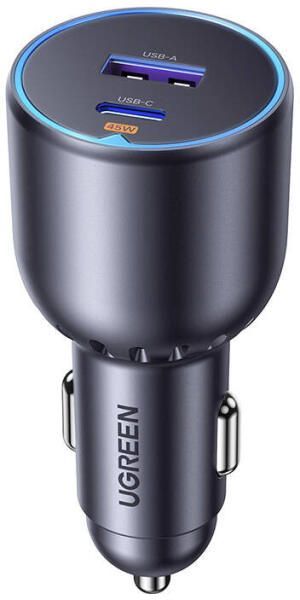 UGREEN USB-C PD+USB-A 63W Fast Car Charger Grey