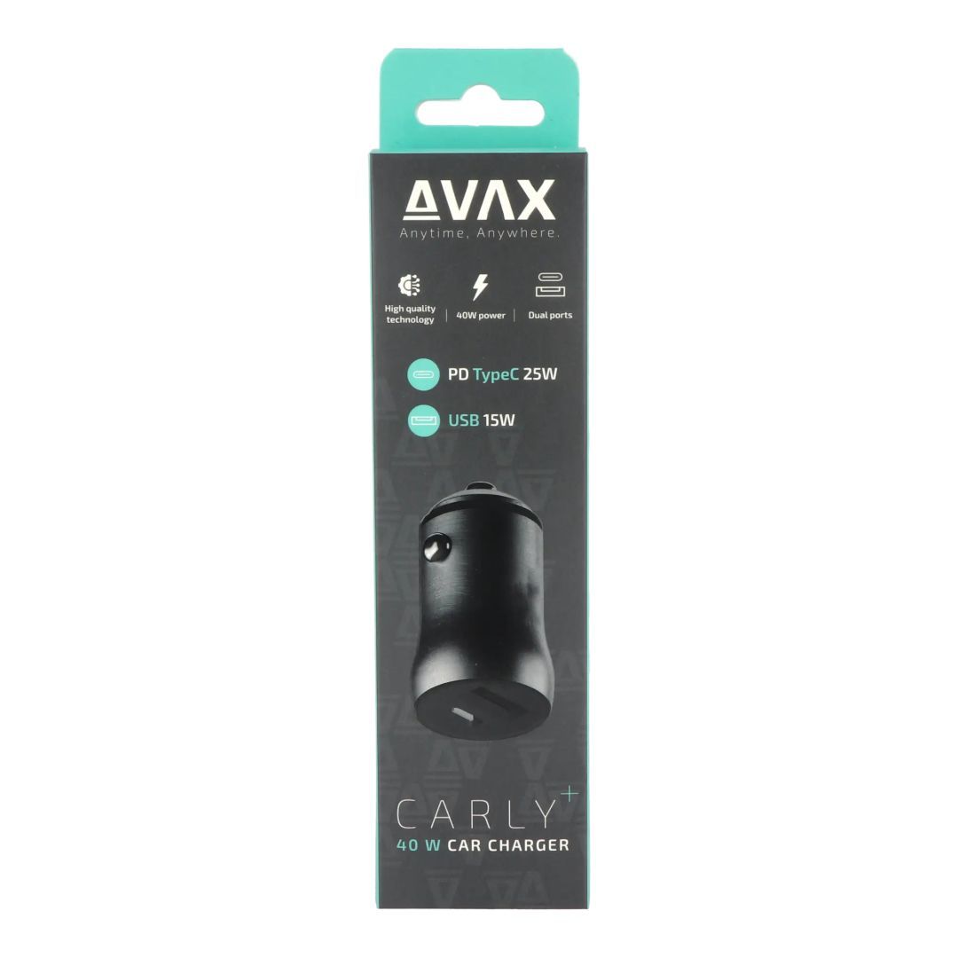 Avax CC601B CARLY+ 40W Car Charger Black Avax CC601B CARLY+ 40W Car Charger Black