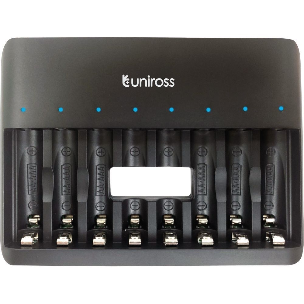 Uniross 8-Bay Rapid AA/AAA akku gyorstöltő Uniross 8-Bay Rapid AA/AAA akku gyorstöltő
