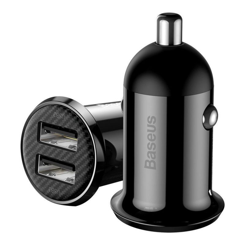 Baseus Grain Pro 2x USB 4.8A autós töltő Black Baseus Grain Pro 2x USB 4.8A autós töltő Black